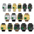 Waterproof Square Multifunctional Sports Quartz Watch - Black Steel-Black-White