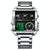 Waterproof Square Multifunctional Sports Quartz Watch - Black Steel-Black-White