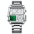 Waterproof Square Multifunctional Sports Quartz Watch - Black Steel-Black-White