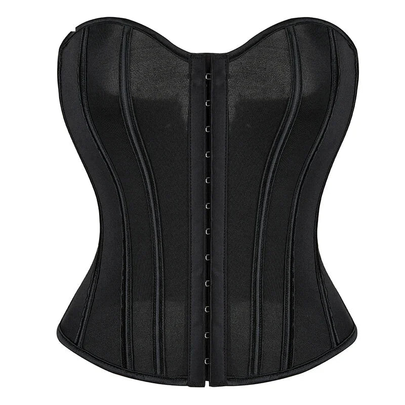 Translucent Gothic Bustier Crop Top Plus Size S-6Xl Burlesque Vintage Lingerie - Xl