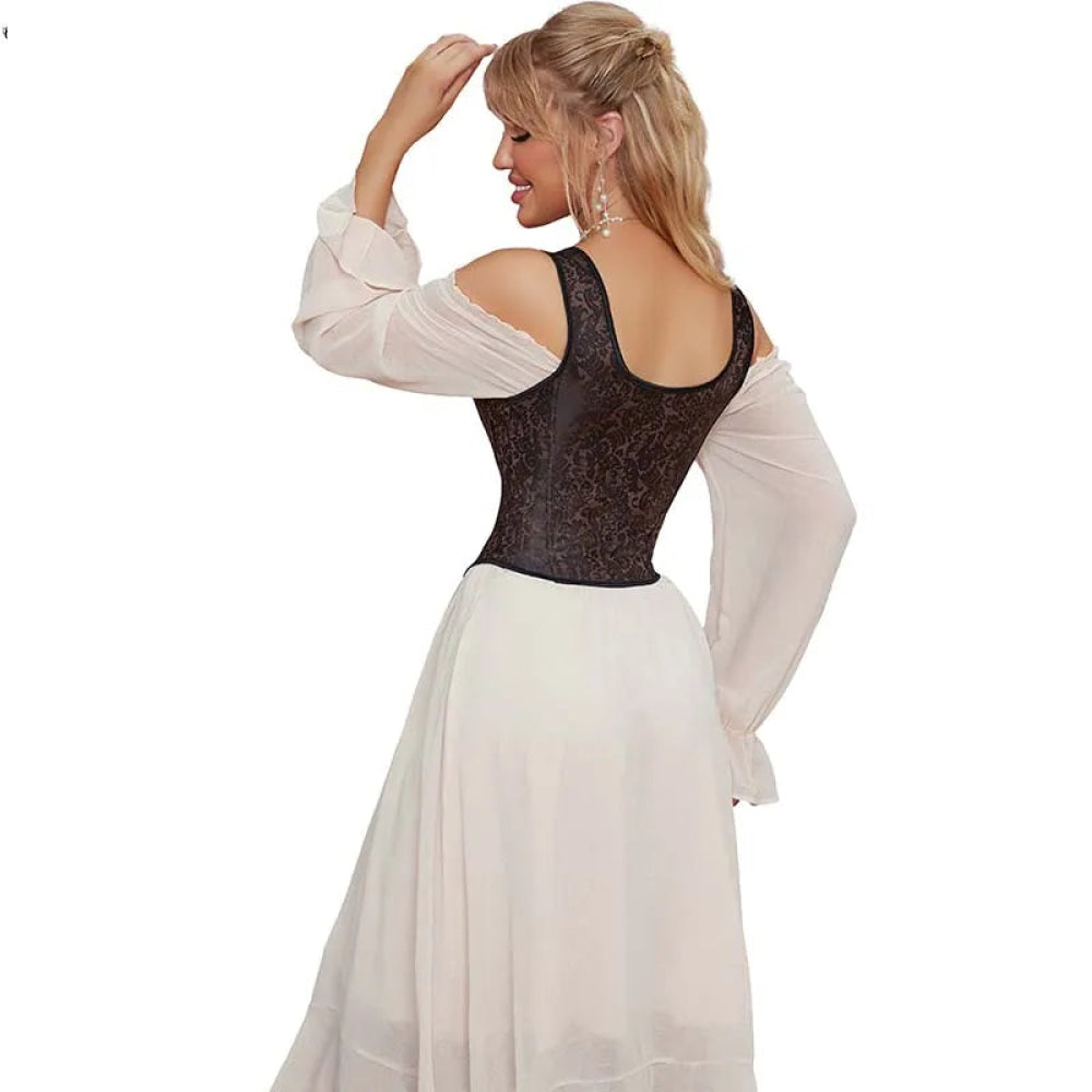 Steampunk Retro Bustier Strap Vest Tank Top Coffee Corset Plus Size Xs-6Xl - Xl