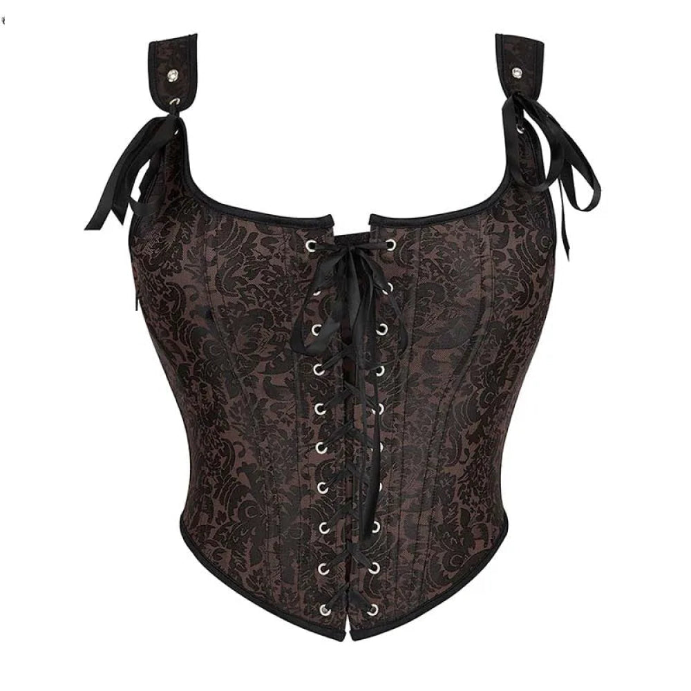 Steampunk Retro Bustier Strap Vest Tank Top Coffee Corset Plus Size Xs-6Xl - 5Xl