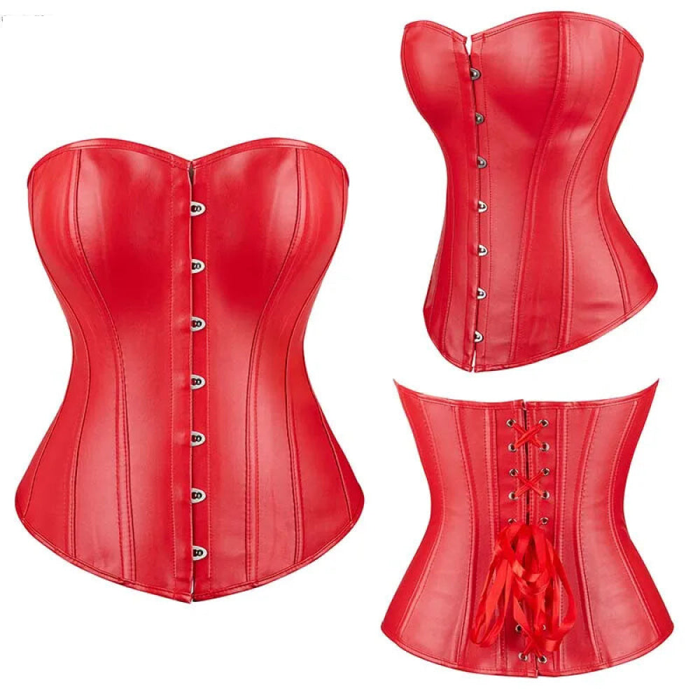 Steampunk Plus Size Slimming Body Shapewear Corset Red / Black - Black - Xxl
