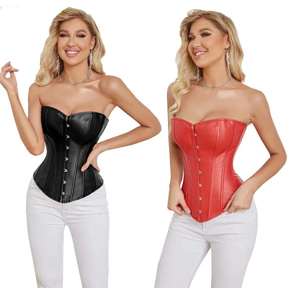 Steampunk Plus Size Slimming Body Shapewear Corset Red / Black - Red - 6Xl