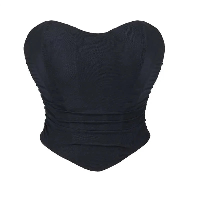 Fishbone Support Black Overbust Corset Plus Size S-Xxxl Lace Up Boned Asymmetrical Design - Xs