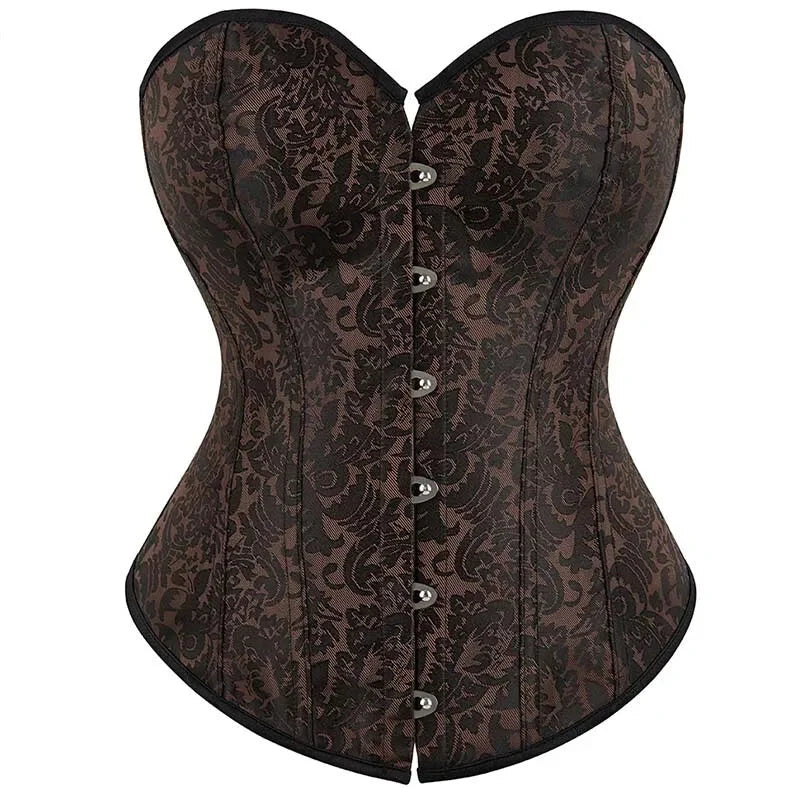Slimming Coffee Color Halloween Corset Top For Busty Women Sizes Xs-6Xl - 4Xl