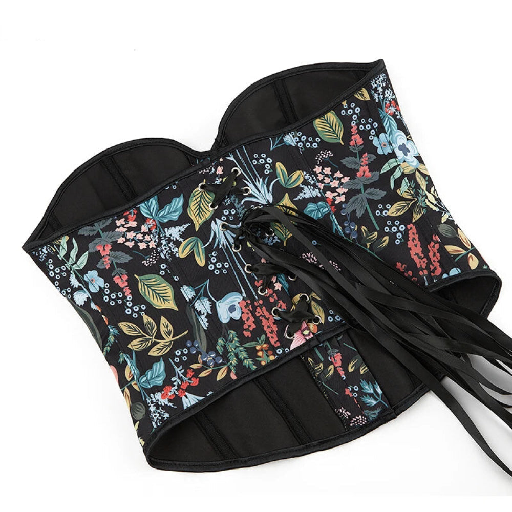 Strapless & Backless Corset Tops For Women Front 5 Busk Closure Lace Up Boned Plus Size S-6Xl - 5Xl