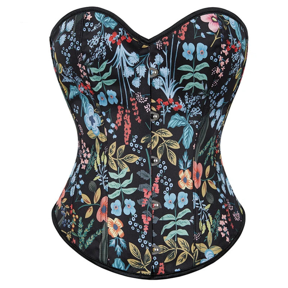 Strapless & Backless Corset Tops For Women Front 5 Busk Closure Lace Up Boned Plus Size S-6Xl - L