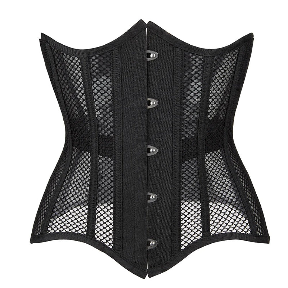 16 Steel Boned Mesh Underbust Corset For Women Hourglass Body Shaper - Xs