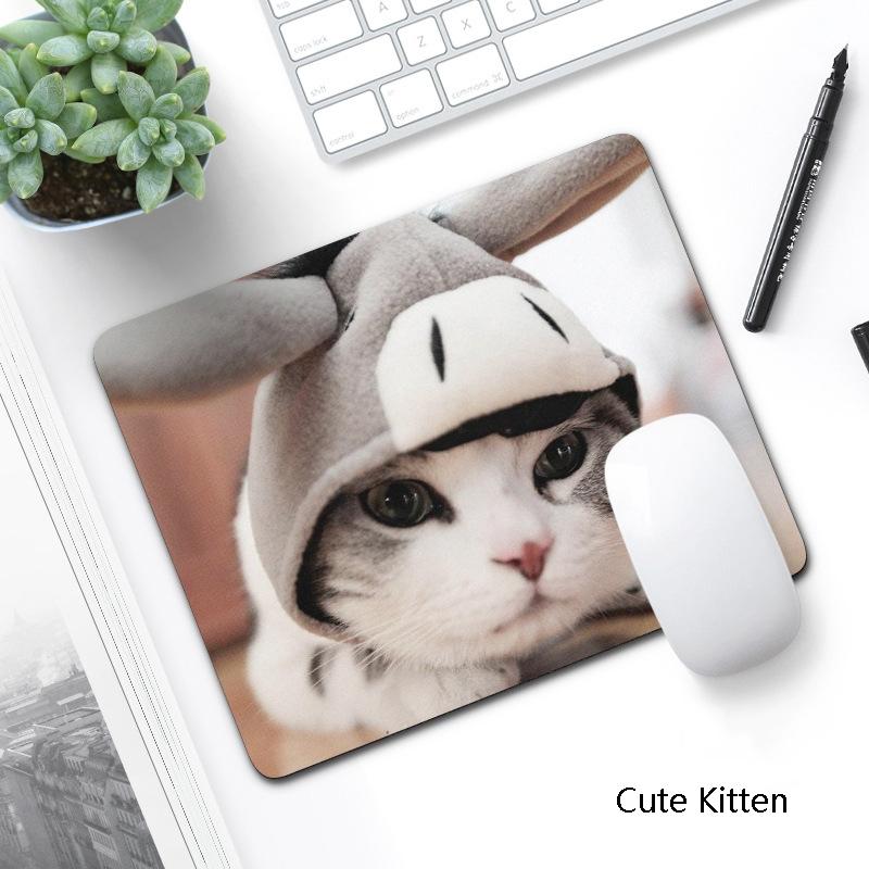 6 Piece Non Slip Mouse Pad Set 21 X 26Cm Thick Rubber Anti Skid Durable - Cherry Cat