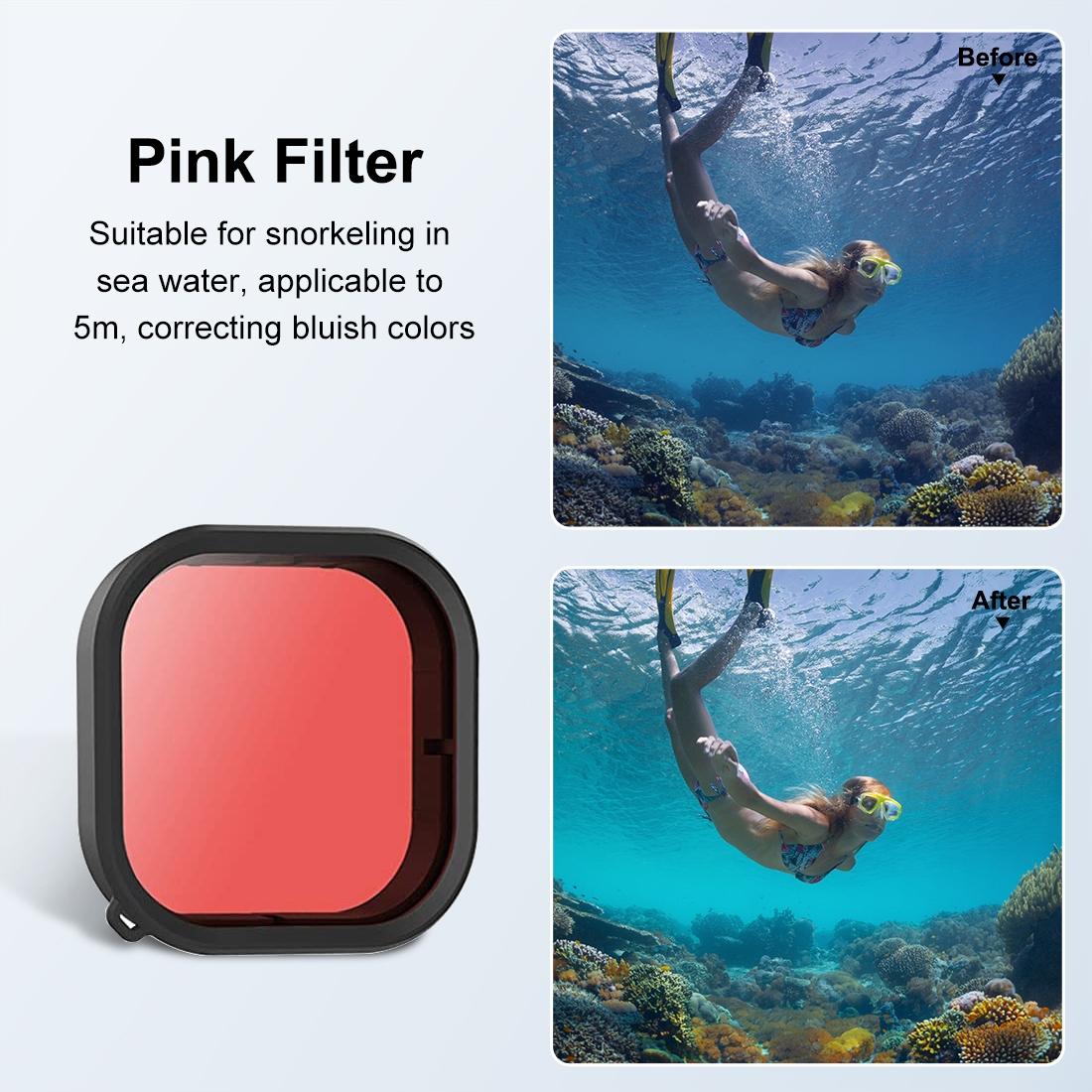 Square Diving Lens Filter for Gopro Hero 9 / 10 / 11 / 12 - Purple
