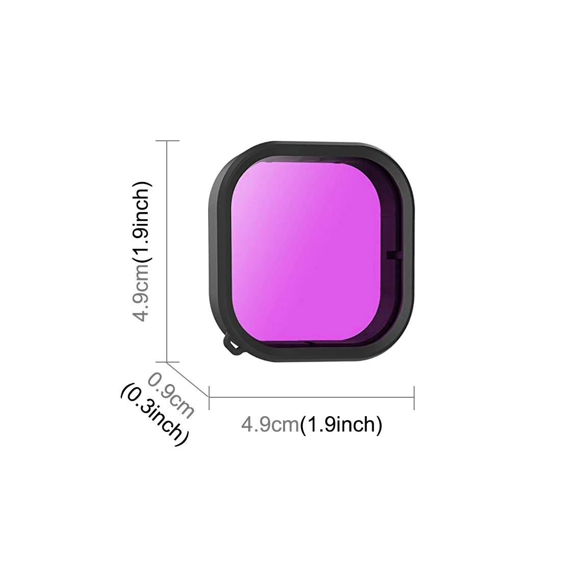 Square Diving Lens Filter for Gopro Hero 9 / 10 / 11 / 12 - Purple