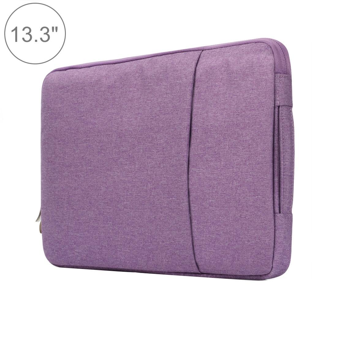 Universal Denim Laptop Bag for 13.3 Notebooks - Fits Macbook Air / Pro - Portable &amp; Stylish - 35.5x26.5x2cm - Purple