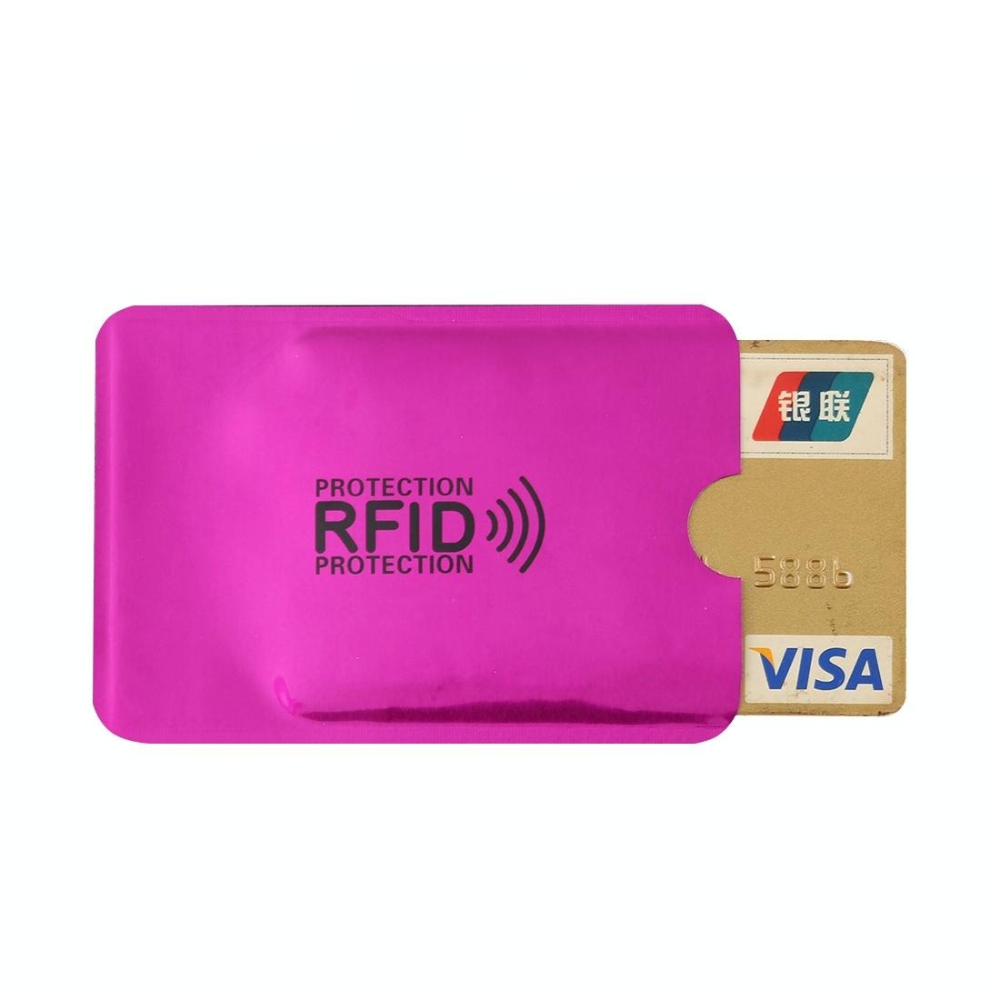 100-piece Rfid Blocking Card Holder - 9x6.3cm Aluminum Foil - Purple