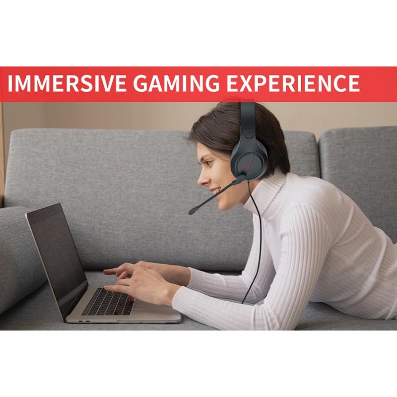 3.5Mm Noise-Canceling Gaming Headset With Retractable Mic - Purple