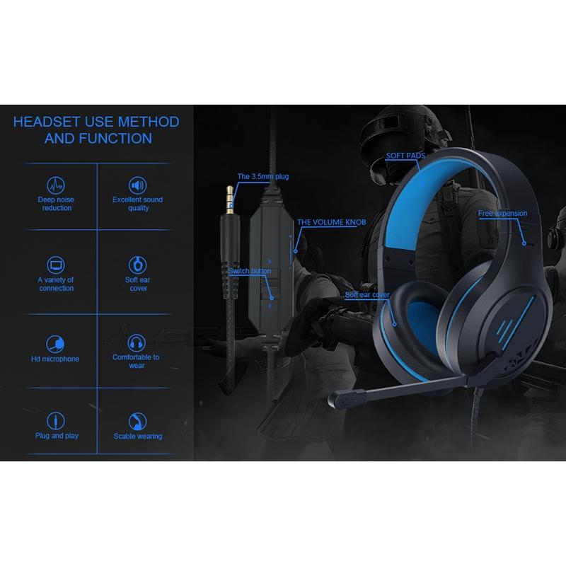 3.5Mm Noise-Canceling Gaming Headset With Retractable Mic - Purple