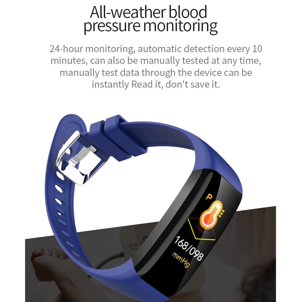 Waterproof Smart Bracelet With Call Heart Rate Bp Sleep And Sedentary Functions - Purple