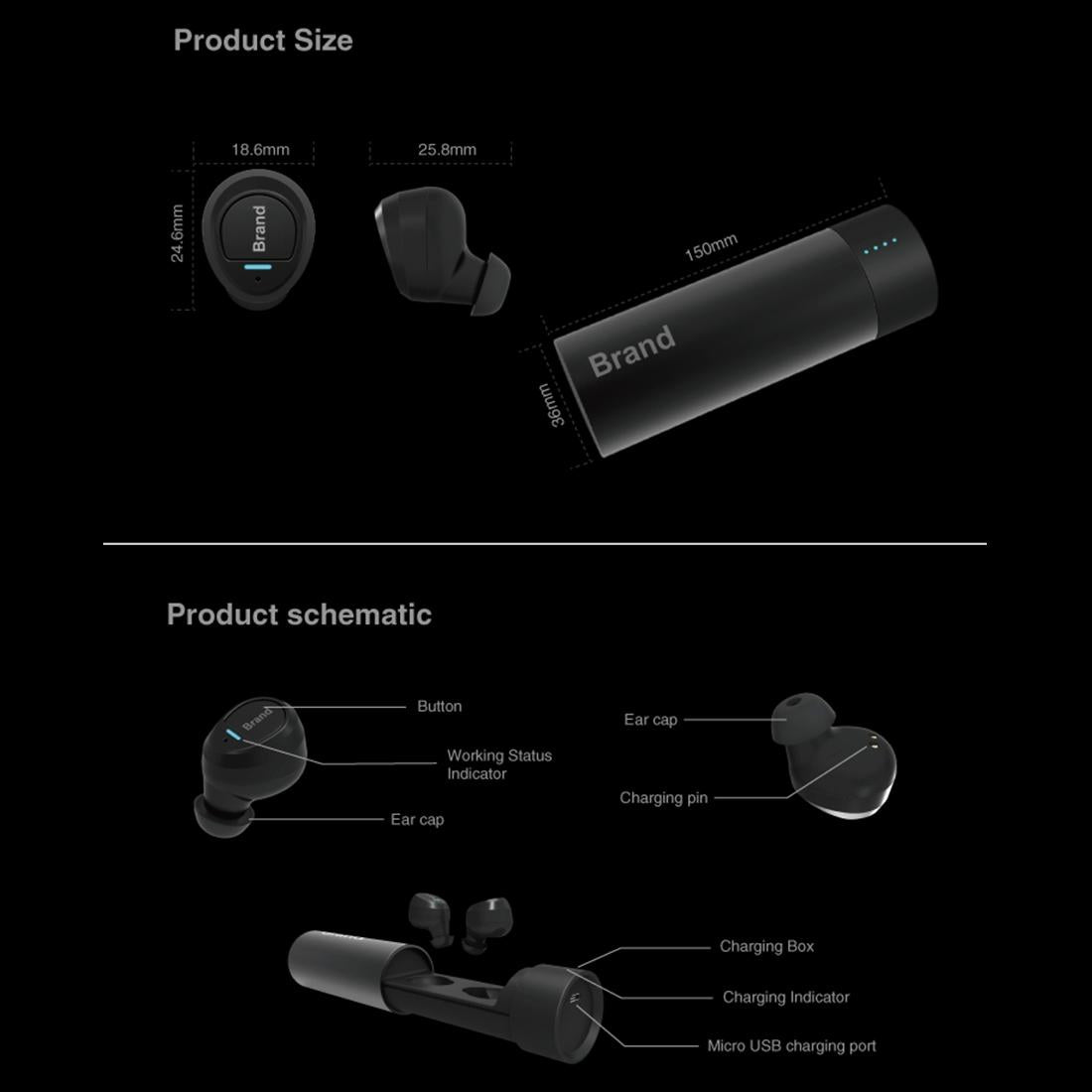 Waterproof Wireless Earbuds with Noise Cancelling and Charging Case - Purple