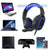 Retractable Mic Gaming Headset 3.5Mm Plug 2.2M Cable - Black Purple