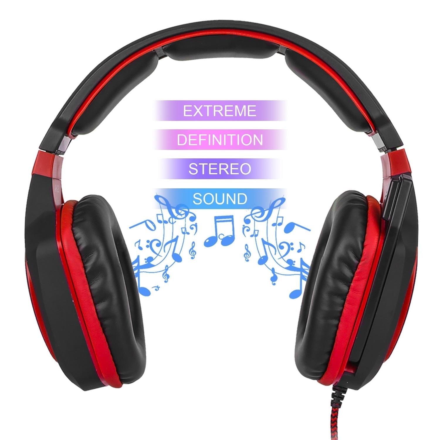 3.5Mm Noise-Canceling Gaming Headset With Retractable Mic 2M Cable - Black Purple