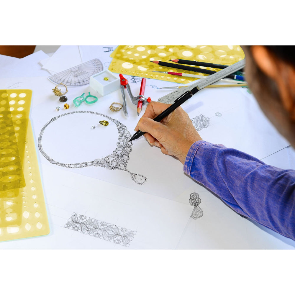 Designer Marquise and Baguette Diamond Gemstone Guide Jewellery Templates Drafting Tools Jewellery Designing Stencils