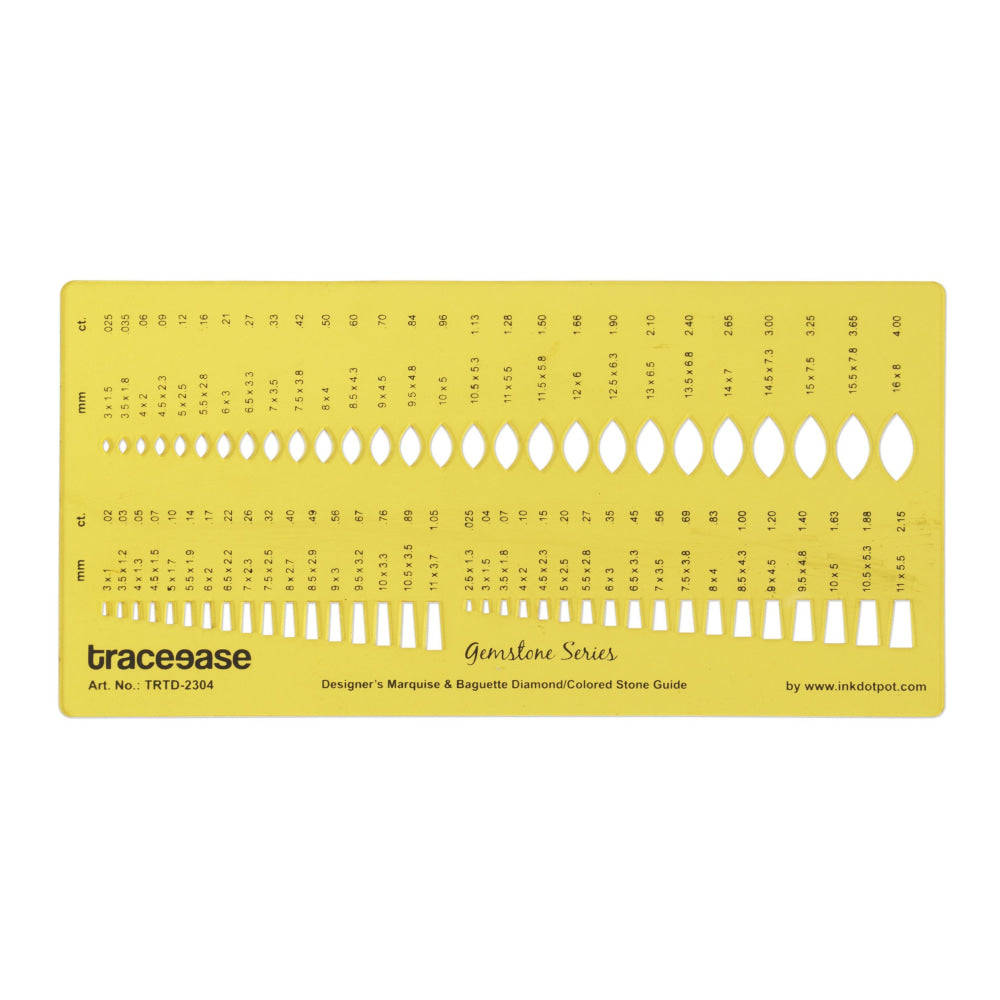 Designer Marquise and Baguette Diamond Gemstone Guide Jewellery Templates Drafting Tools Jewellery Designing Stencils