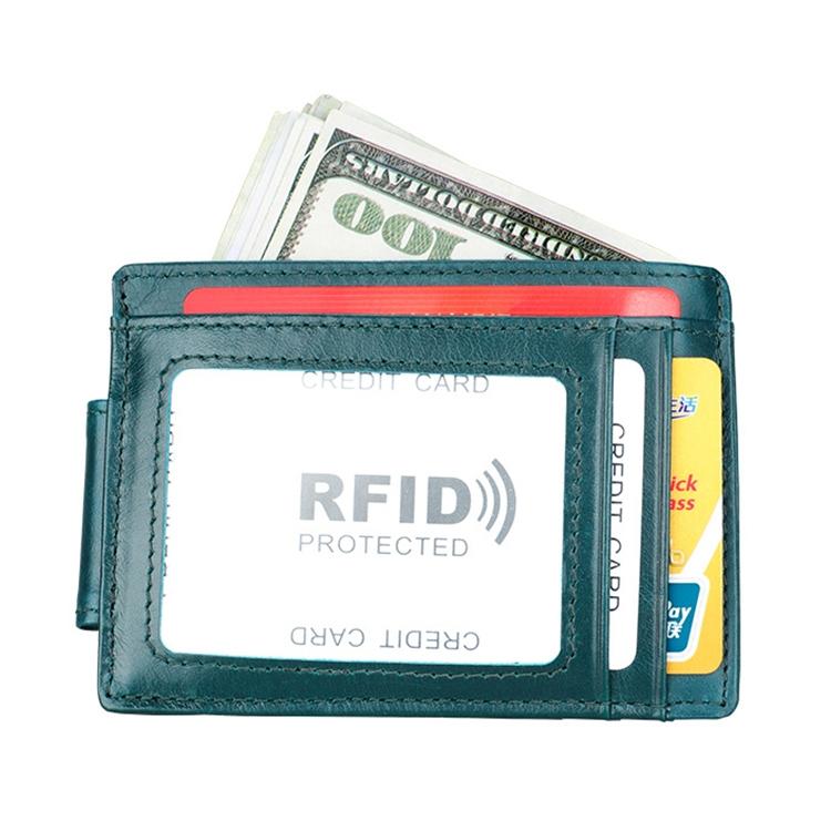 Leather Rfid Card Holder Wallet - Crazy Horse - Red