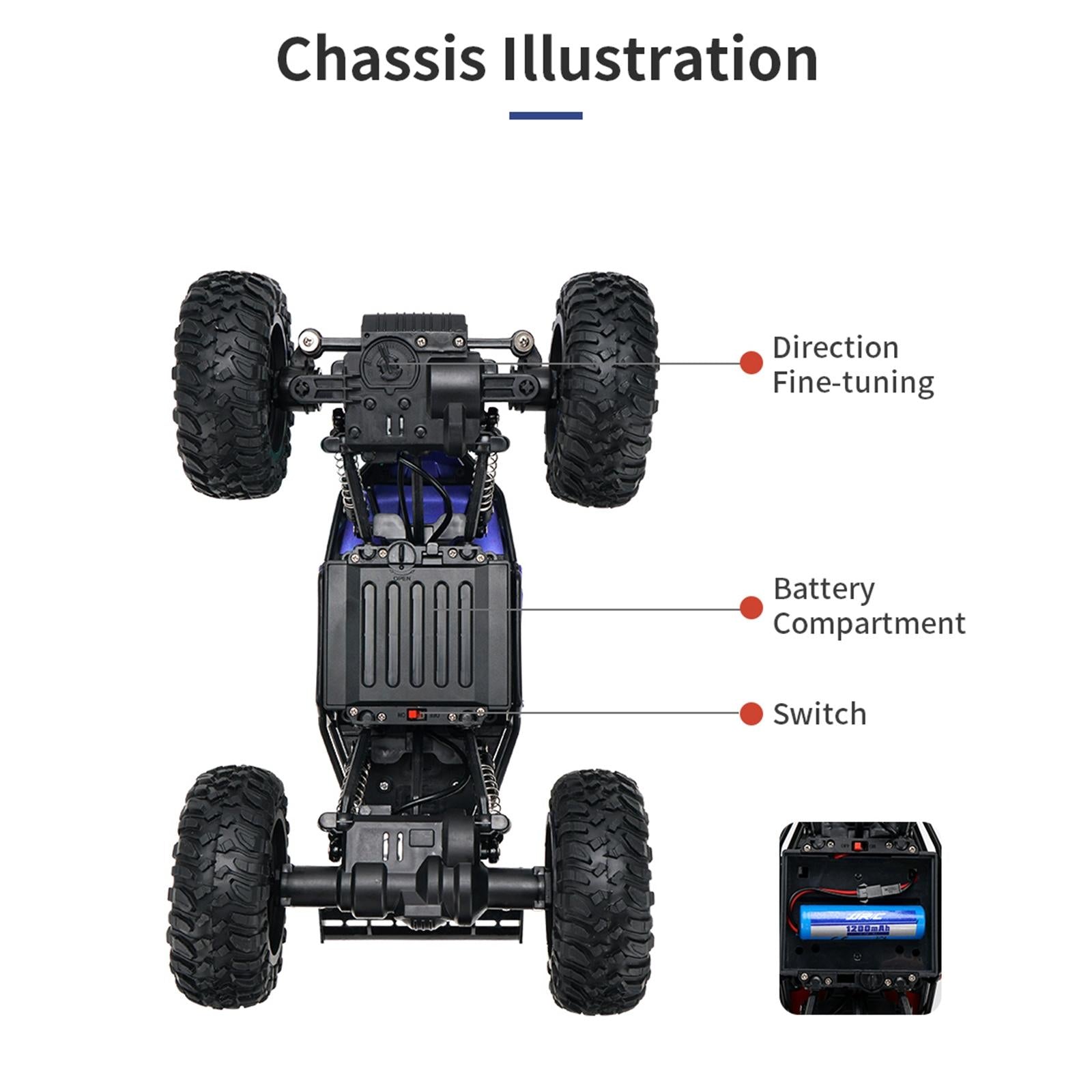 Alloy Climbing Car - 1 14 4wd Remote Control - Red