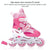 Flash Straight Row Roller Skating Shoes Suit for Children and Adults - Small Size - Red