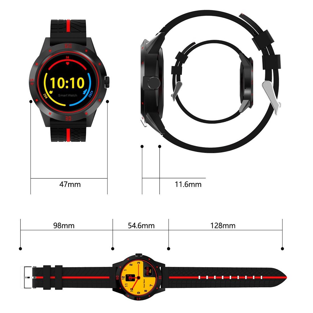 1.3 Inch Tft Screen Mtk2502C Bluetooth4.0 Silicone Watch Band Support Heart Rate Monitor & Pedometer & Sleep Monitor & Sedentary Reminder - Red