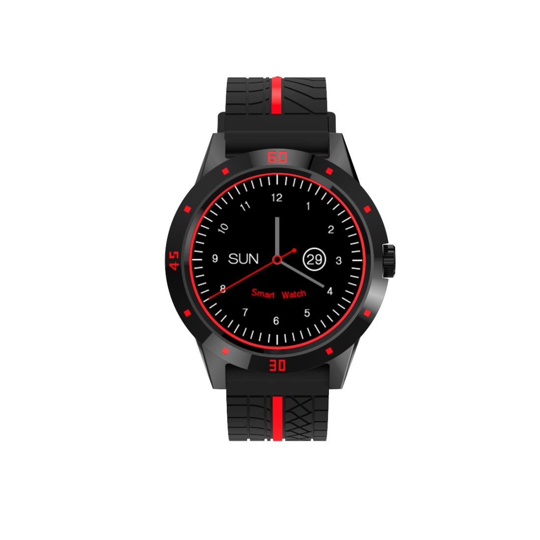 1.3 Inch Tft Screen Mtk2502C Bluetooth4.0 Silicone Watch Band Support Heart Rate Monitor & Pedometer & Sleep Monitor & Sedentary Reminder - Red