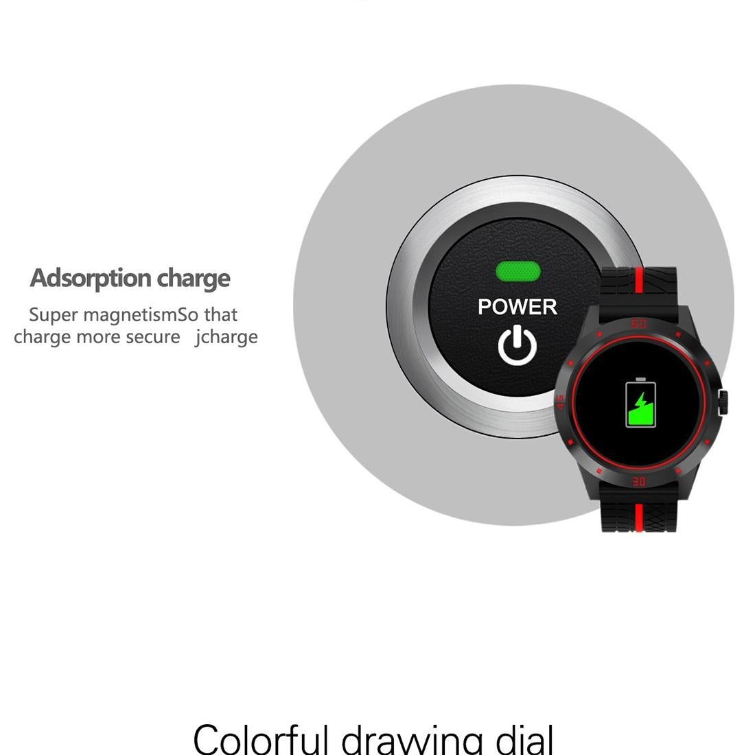 1.3 Inch Tft Screen Mtk2502C Bluetooth4.0 Silicone Watch Band Support Heart Rate Monitor & Pedometer & Sleep Monitor & Sedentary Reminder - Red