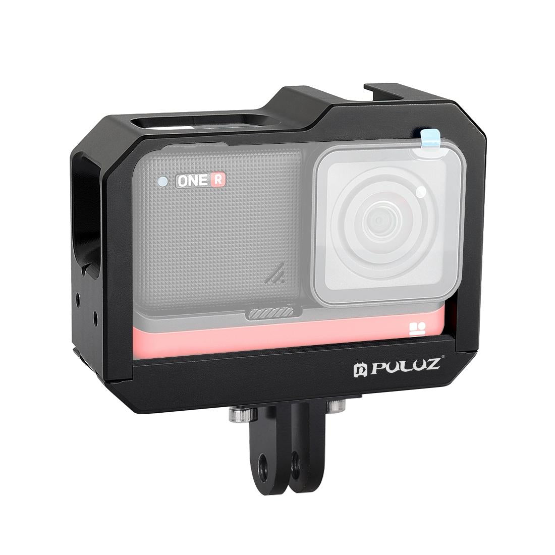 Aluminum Frame Cage for Insta360 one r with Cold Shoe and Tripod Base - Red