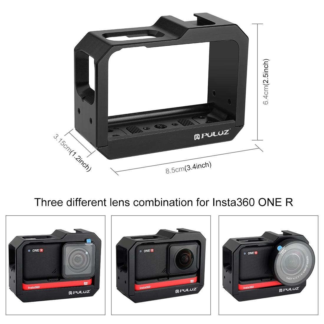 Aluminum Frame Cage for Insta360 one r with Cold Shoe and Tripod Base - Red