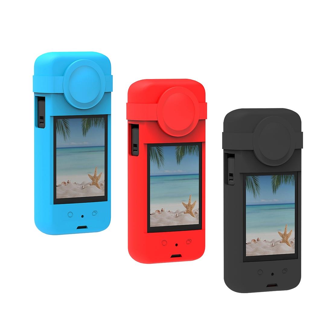 Silicone Protective Case with Lens Cover for Insta360 X3 - Red