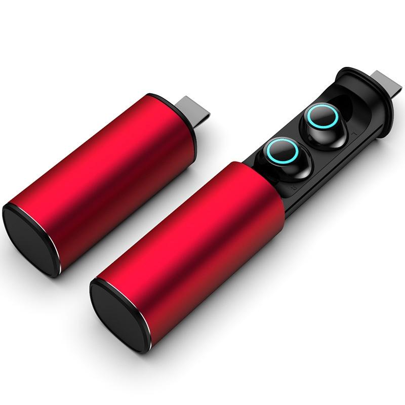 Wireless Tws Bluetooth Earphones - S5 Twins Sports Magnetic V5.0 - Red