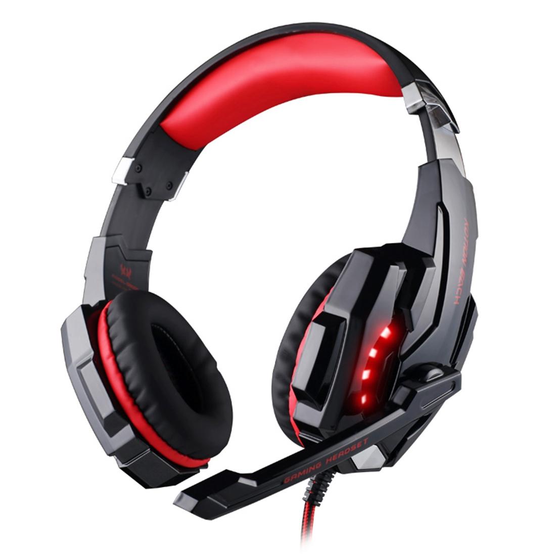 3.5Mm Gaming Headset With Mic &amp; Led For Laptop / Phone - Red Black