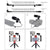 Live Broadcast Vlogging Kit With Led Light Microphone Tripod & Cold Shoe Head - Red