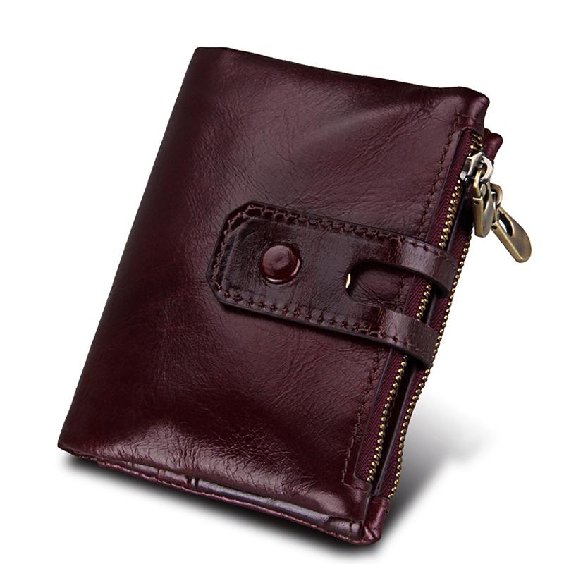 Men Rfid Blocking Cowhide Leather Wallet - Crazy Horse Texture