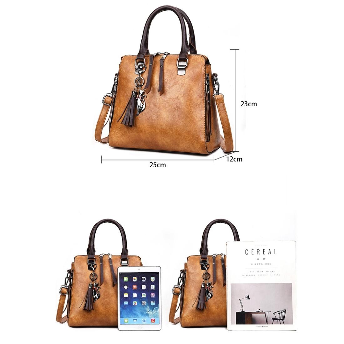 Red Pu Shoulder Bag With Tassel & Cat Pendant