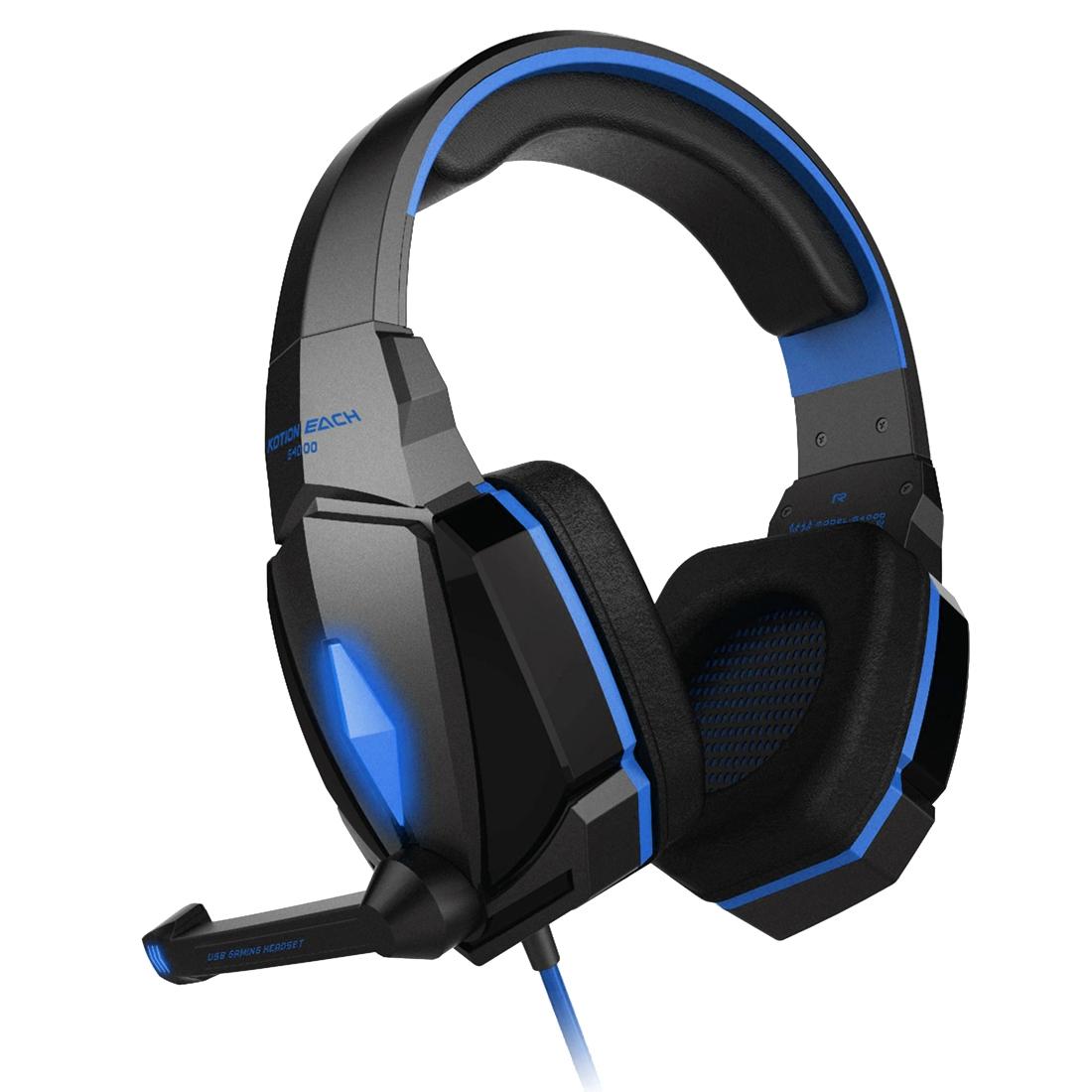Pc Gaming Headset With Mic Led Volume Control 2.2M Cable Blue / Black - Pc0105R