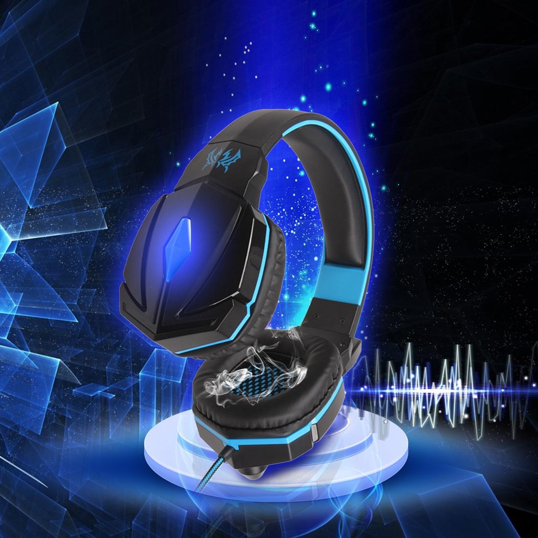 Pc Gaming Headset With Mic Led Volume Control 2.2M Cable Blue / Black - Pc0105R