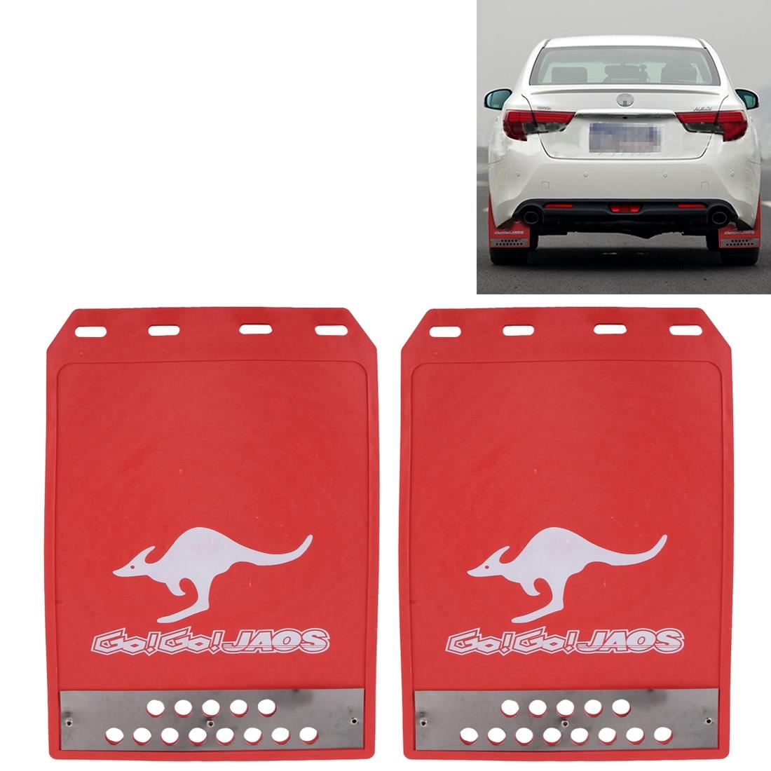 Premium Heavy Duty Molded Splash Front And Rear Mud Flaps Fender Guard Medium Size Random Pattern Delivery - Red
