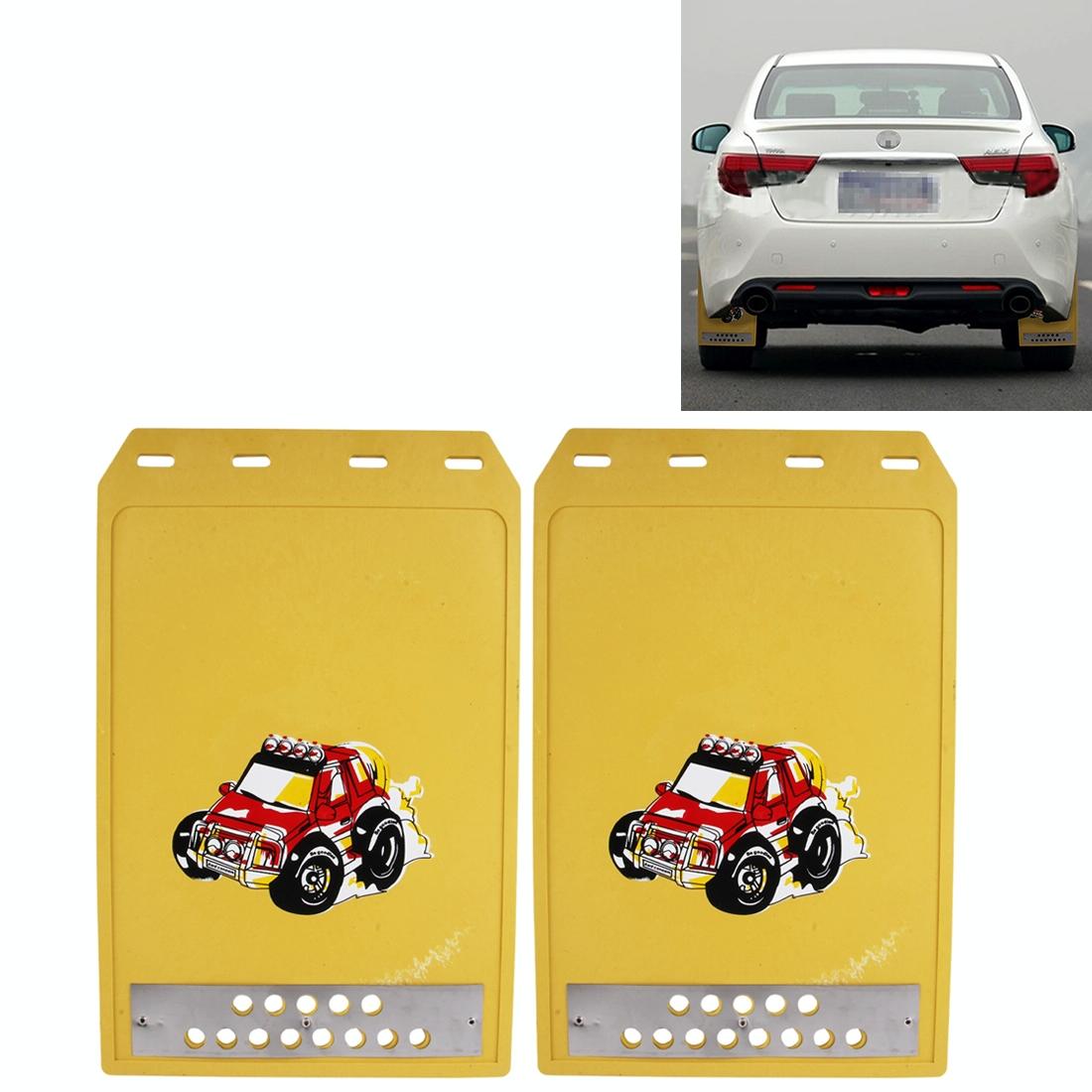 Premium Heavy Duty Molded Splash Front And Rear Mud Flaps Fender Guard Medium Size Random Pattern Delivery - Red