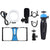 Vlogging Live Broadcast Smartphone Video Rig With Led Selfie Light Microphone Tripod Mount And Cold Shoe Head - Blue - Pkt3025R