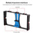 Vlogging Live Broadcast Smartphone Video Rig With Led Selfie Light Microphone Tripod Mount And Cold Shoe Head - Blue - Pkt3025R
