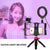 Vlogging Live Broadcast Smartphone Video Rig With 4.7 Inch Rgbw Ring Led Selfie Light Microphone And Pocket Tripod Mount Kit - Red