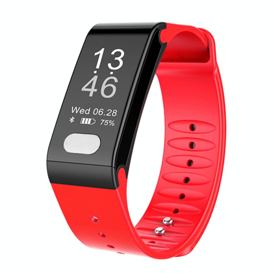 Oled Fitness Tracker With Ecg Heart Rate Bp And Sleep Monitoring - Sports Mode - Red