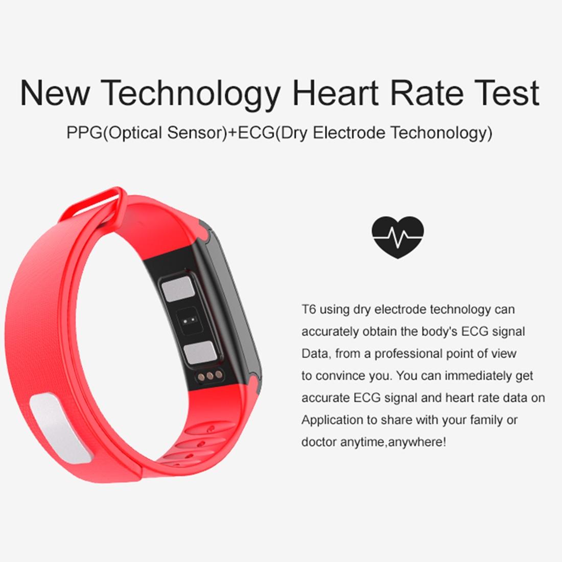 Oled Fitness Tracker With Ecg Heart Rate Bp And Sleep Monitoring - Sports Mode - Red