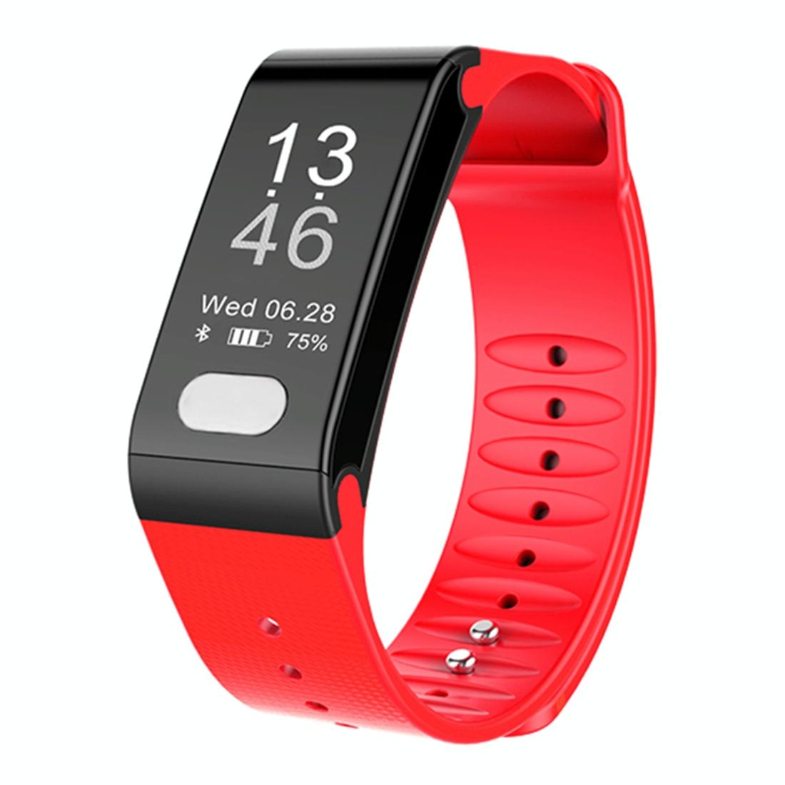 Oled Fitness Tracker With Ecg Heart Rate Bp And Sleep Monitoring - Sports Mode - Red